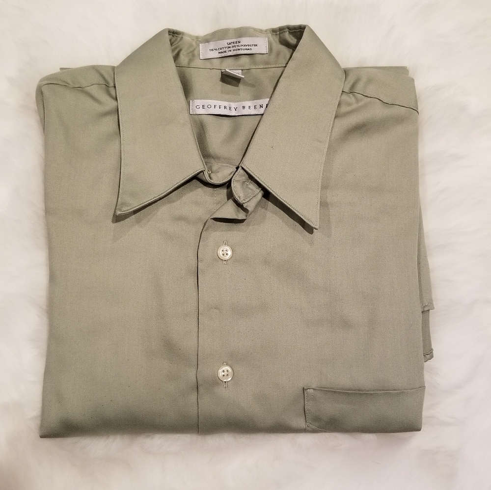 Geoffrey Beene Light Green Men's Dress Shirt